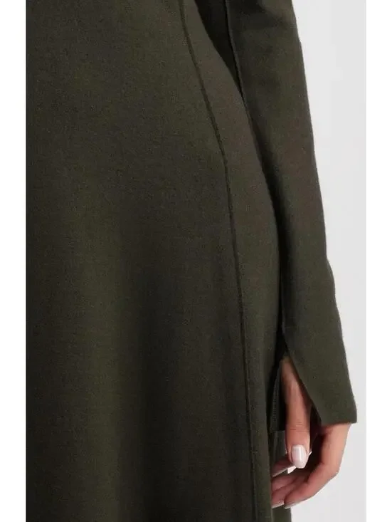 New Rag & Bone Yan Long Sleeve Wool Sweater Dress in Army Size 8 - Picture 4 of 13